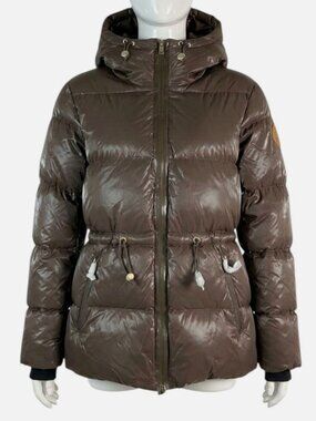 Scotch & Soda Womens Brown Enola Channel Quilted Puffer Jacket Size L